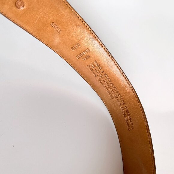 Coach British Tan Cowhide Leather Belt Size S main image 8